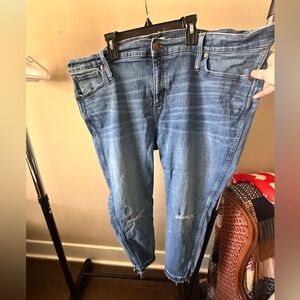 Madewell High Rise Skinny Jeans 37P Distressed Hem